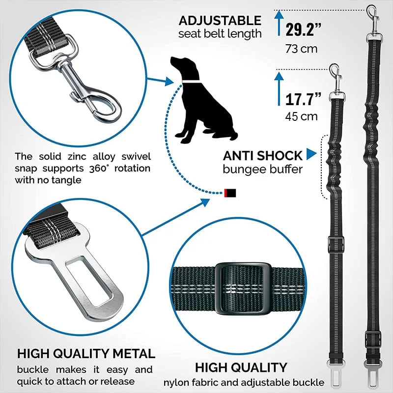 Ceinture de sécurité réglable pour animaux de compagnie
