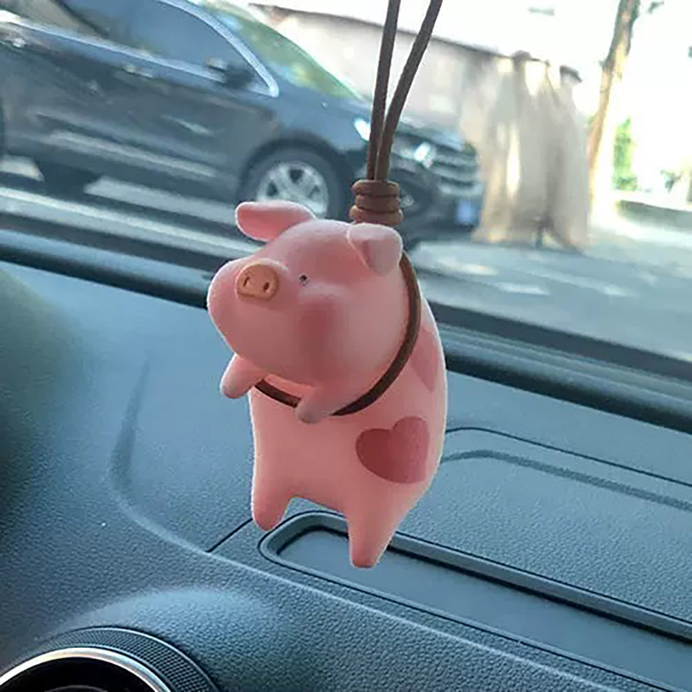 Adorable pendentif de voiture en forme de cochon oscillant pour le rétroviseur