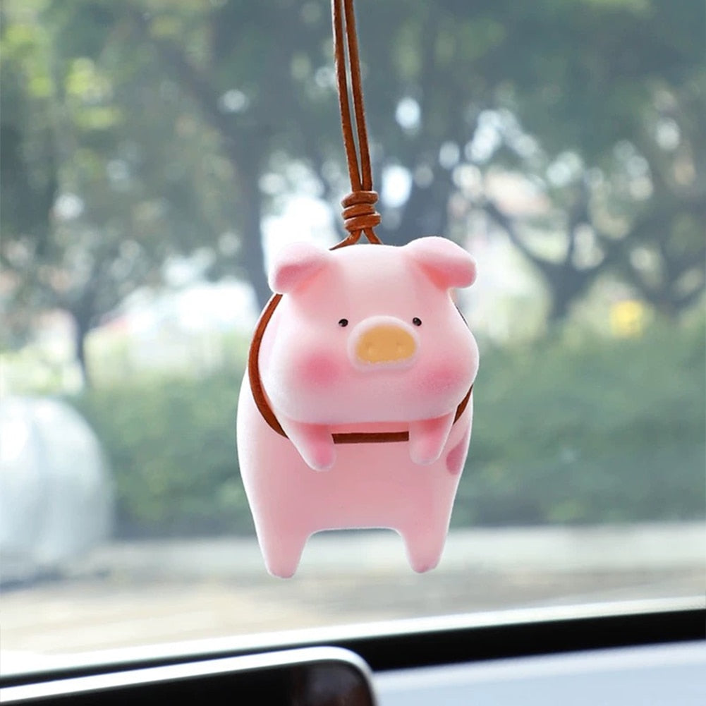 Adorable pendentif de voiture en forme de cochon oscillant pour le rétroviseur