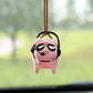 Adorable pendentif de voiture en forme de cochon oscillant pour le rétroviseur