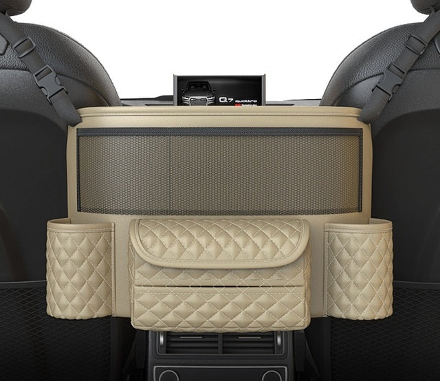 Leather Car Seat Storage Bag