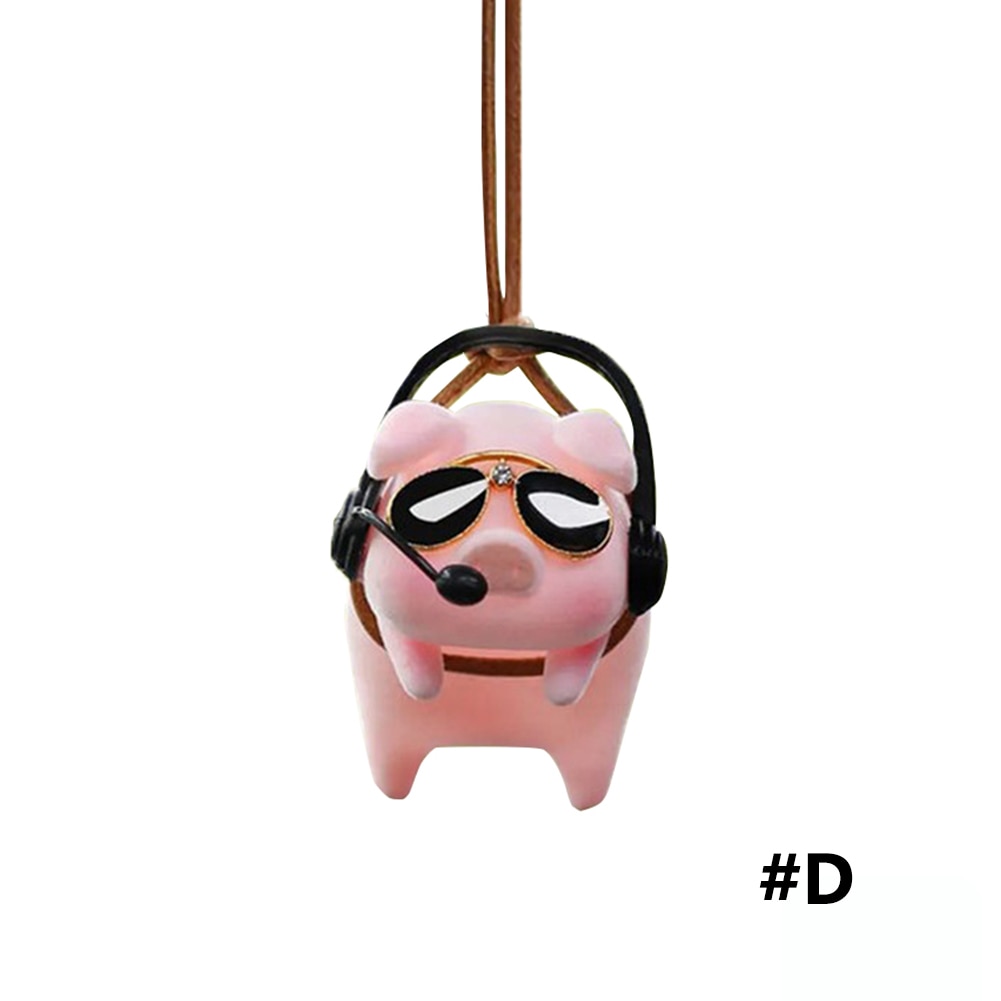 Adorable pendentif de voiture en forme de cochon oscillant pour le rétroviseur