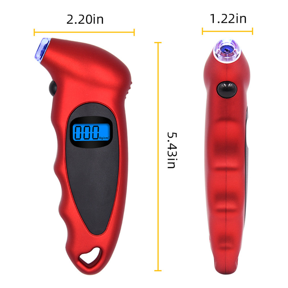 Retro-Illuminated Digital Tire Pressure Gauge for Cars, Trucks, and Motorcycles