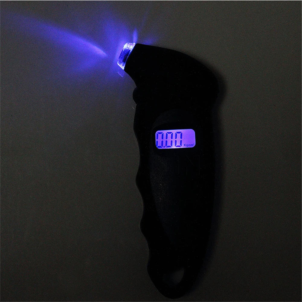 Retro-Illuminated Digital Tire Pressure Gauge for Cars, Trucks, and Motorcycles